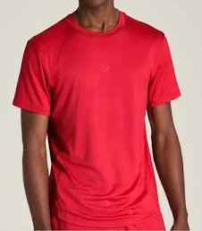 Wilson Men's Everyday Performance Tee Red Short Sleeve Athletic Crew Neck Shirt
