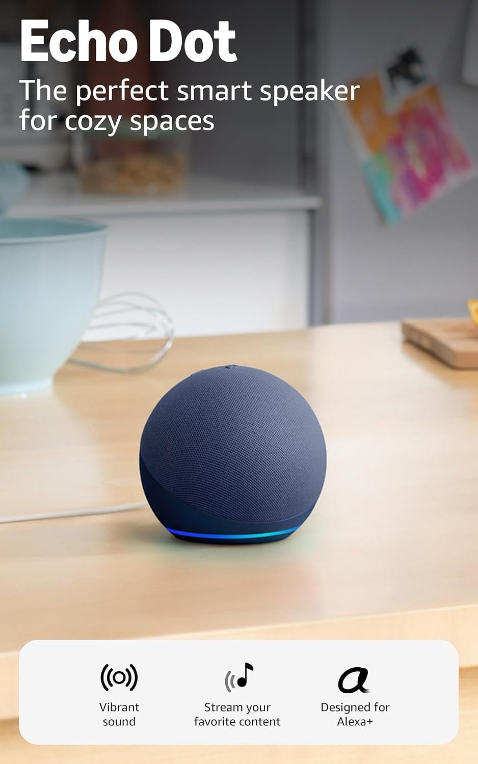 Amazon Echo Dot 5th Gen (2022) Smart Speaker with Alexa - Deep Sea Blue