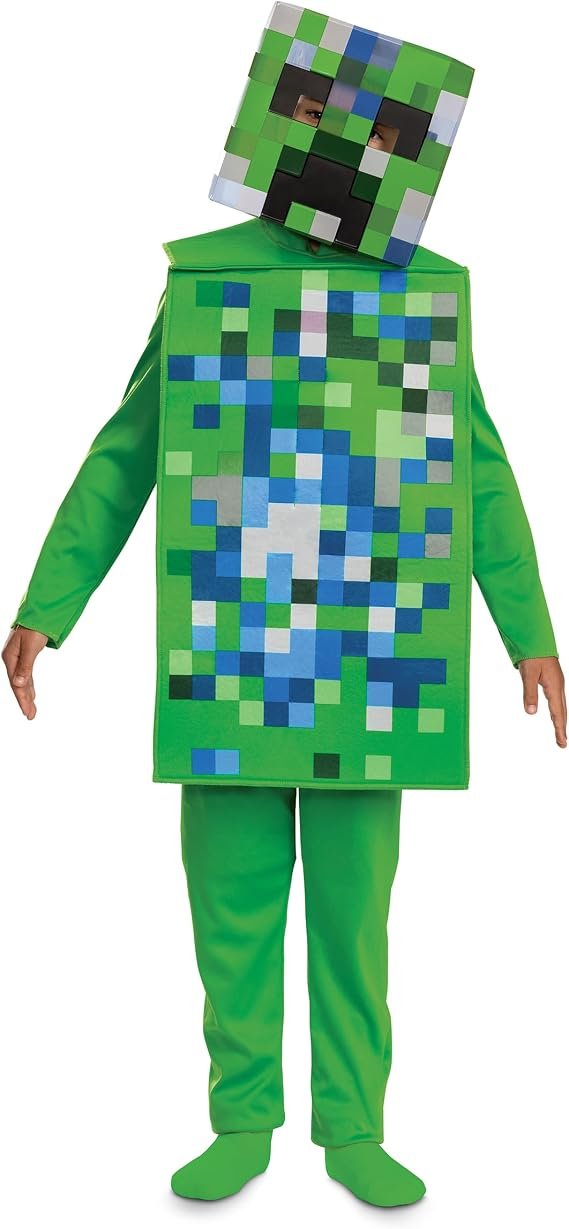 Disguise Minecraft Charged Creeper Costume, Kids Size Small (4-6), Licensed Jump